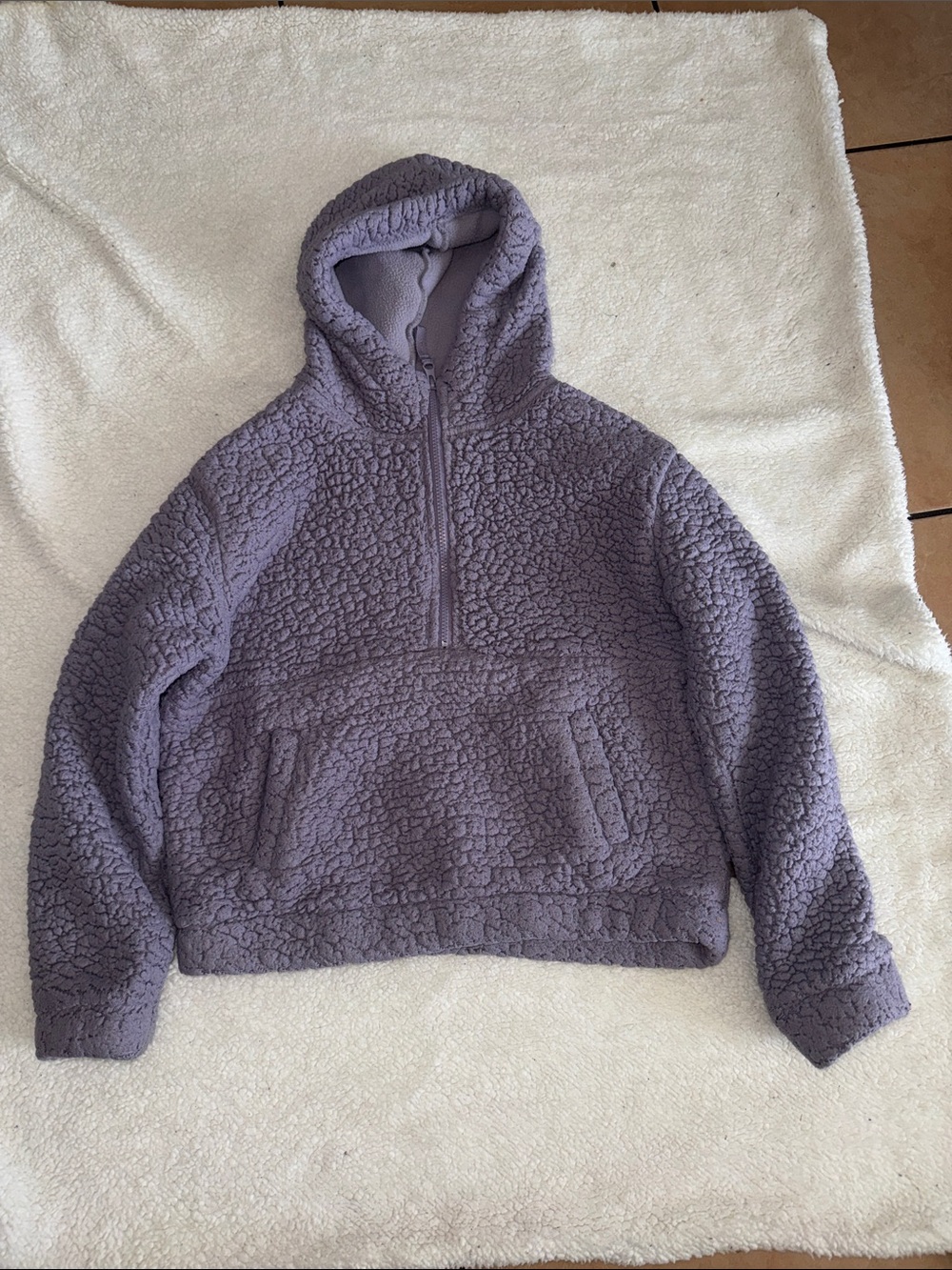 Mondetta Lavender Plush Sherpa Half-Zip Hoodie